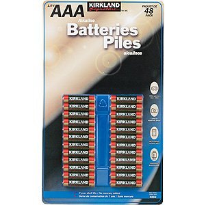 Kikland Signature Alkaline batteries - 48pk 7 Year Shelf life Best By 2016