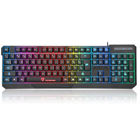 MOTOSPEED 104 Gaming Esport Keyboard USB Wired Keyboard LED Colorful Backlit Backlight Illuminated PC Laptop Notebook Desktop