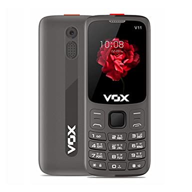 Vox V11 Keypad Mobile with King Talker, Auto Call Recording & Contact Icon (1.8 Inch, Dual Sim Multimedia) (Red)