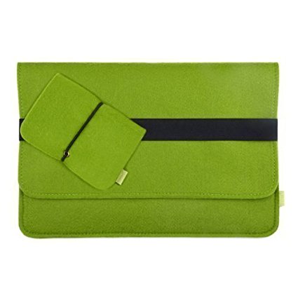 MacBook Sleeve - Inateck 13.3 Inch MacBook Air/ MacBook Pro Retina Ultrabook Netbook Bag Case Cover Sleeve Carrying Case Protective Bag with Pocket and Pouch, Green