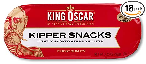 King Oscar Kipper Snacks, Smoked Herring Fillets, 3.25 Ounce (Pack of 18)