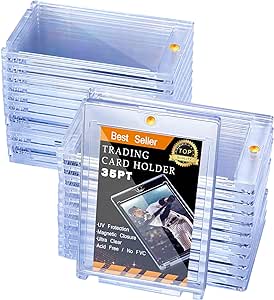 Zonon Magnetic Card Holders forTrading Card, 35 PT Baseball Card Protectors Hard Waterproof Transparent Card Protectors for Sports Cards Standard Cards Work Cards Trading Cards (20 Pieces)