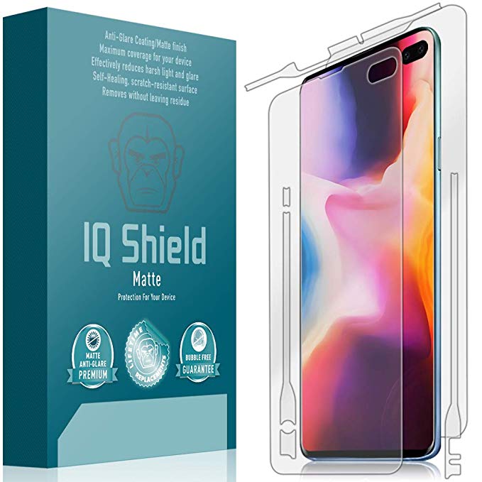 Samsung Galaxy S10 Plus Screen Protector (S10  6.4"), IQ Shield Matte Full Coverage Anti-Glare Screen Protector   Full Body Skin for Samsung Galaxy S10 Plus Bubble-Free Film