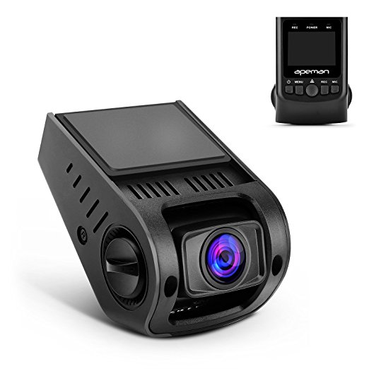 APEMAN Dash Cam Car Camera Car Driving Recorder DVR 170° Wide Angle Lens G-Sensor Dashboard Camera Car Blackbox (Black)
