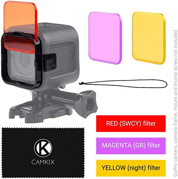 CamKix Diving Lens Filter Kit Compatible with GoPro Hero 5 and Hero 4 Session Camera - Enhances Colors for Various Underwater Video and Photography Conditions - Vivid Colors, Improved Contrast
