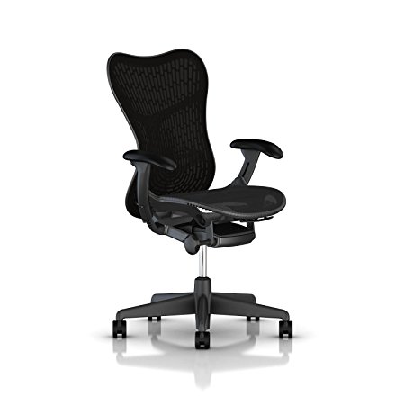 Herman Miller Mirra 2 Task Chair: Standard Tilt - FlexFront Adj Seat Depth - Adj Lumbar Support - Butterfly Back - Adj Arms - Graphite Base & Frame