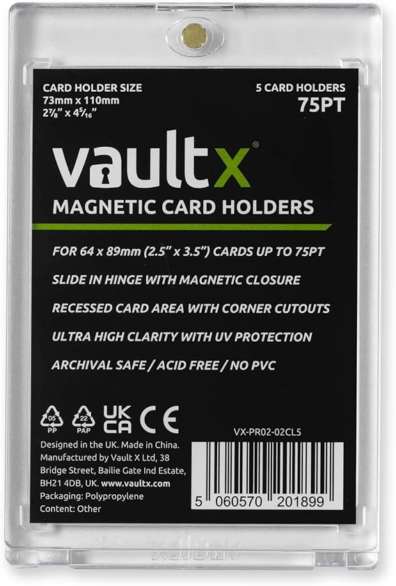 Vault X Magnetic Card Holders - 75pt for Trading Cards & Sports Cards (5 Pack)