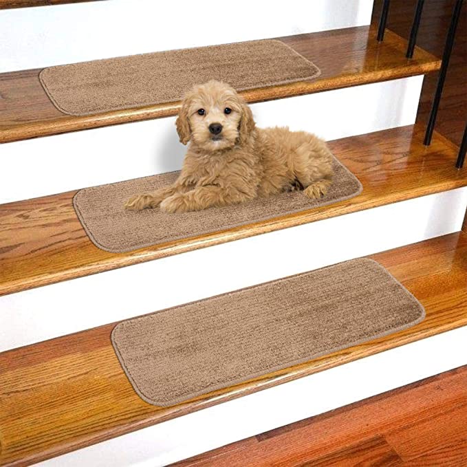 Sweet Home Stores Soft Non-Slip Stair Treads, 9" X 31" Pack of 14, Beige (SH-SST3111-14)