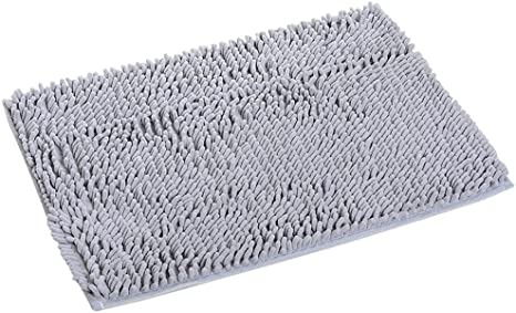 Non-Slip Bath Rug,Extra Soft Microfiber Bedroom Shag Carpet with Anti-Slip Backing,Water/Dust Absorbent Fast Dry Shower Mat,Sound Insulated Stairs Pad,Machine Washable (Grey,17 x 27 Inches)