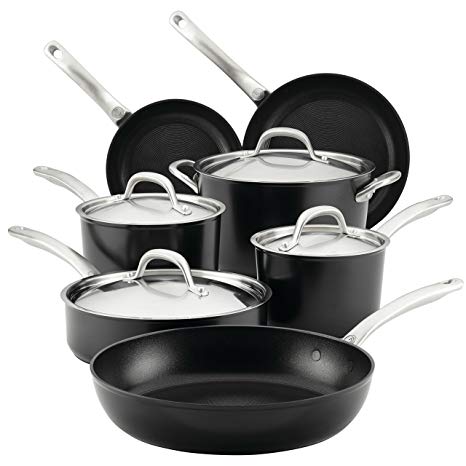 Circulon Ultimum Forged Aluminum Nonstick Cookware, 11-Piece Set, Black