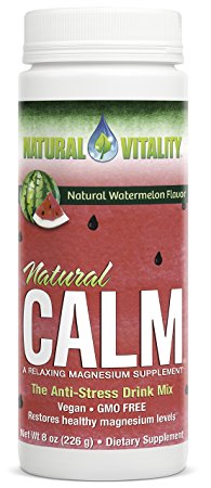 Natural Vitality Natural Calm Magnesium Anti Stress, Organic, Watermelon, 8 oz