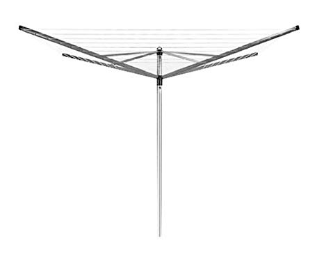 Brabantia Essential Rotary Washing Line Airer and Concrete Anchor Tube, 40 m - Silver