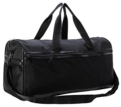 MIER Travel Duffel Bag with Shoe Compartment Carry On Weekend Bag, 21", Black