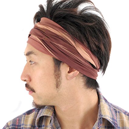 Casualbox Mens Womens Elastic headband Hand Dyed Japanese Bandana