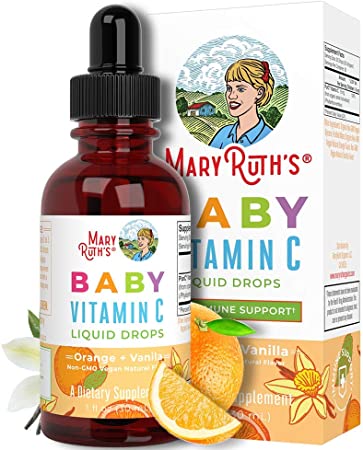 Organic Baby Vitamin C Liquid Drops by MaryRuth’s | Vitamin C for Babies Immune Support | Organic Amla Fruit VIT C | 1 Oz