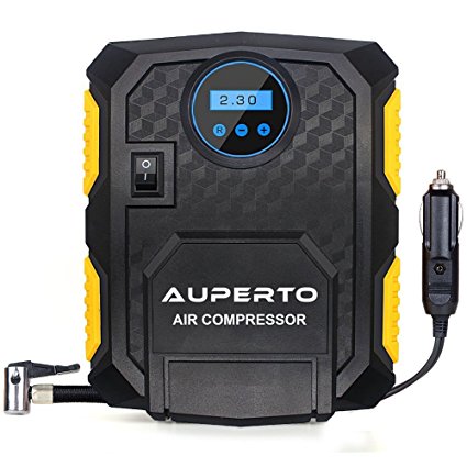 [Upgraded Version] Digital Air Compressor,AUPERTO DC 12V Compact 150 PSI Tyre Inflator Pump Portable with LED Light
