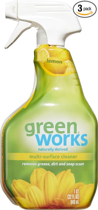 Green Works All Purpose Cleaner Spray, Lemon, 32 Ounces (Pack of 3) (Packaging May Vary)