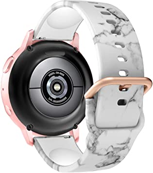 MoKo Band Compatible with Samsung Galaxy Watch 4/4 Classic/Galaxy Watch 3 41mm/Galaxy Watch 42mm/Galaxy Watch Active/Active 2/Gear S2 Classic, Silicone Printing Pattern Replacement Strap,Marbling