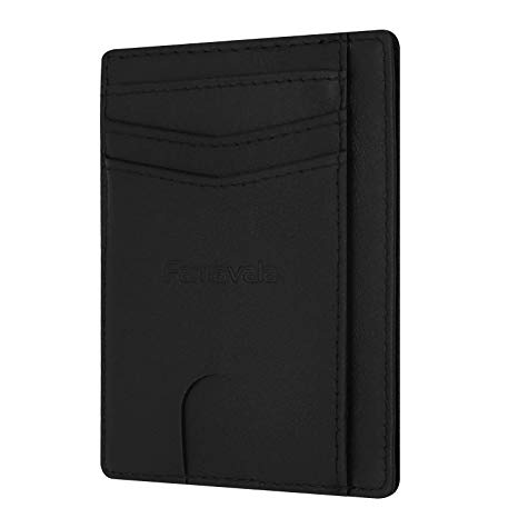 Famavala Newest Minimalist Genuine Leather RFID Blocking Front Pocket Wallet