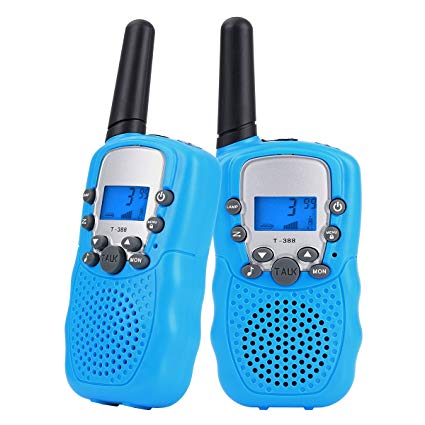 Funkprofi Walkie Talkies for Kids 22 Channels Long Range Rechargeable Two Way Radios, Birthday Gift for Boys and Girls, 1 Pair (Blue T388)