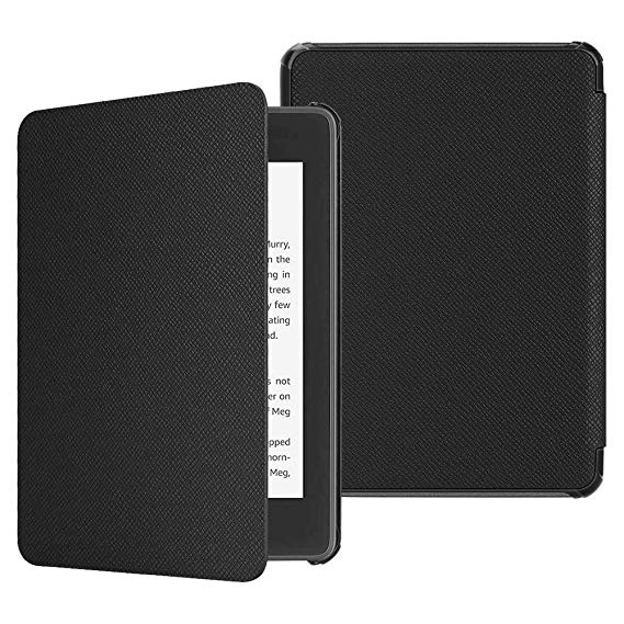 Fintie Slimshell Case for All-New Kindle Paperwhite (10th Generation, 2018 Release) - Premium Lightweight PU Leather Cover with Auto Sleep/Wake for Amazon Kindle Paperwhite E-Reader, Black