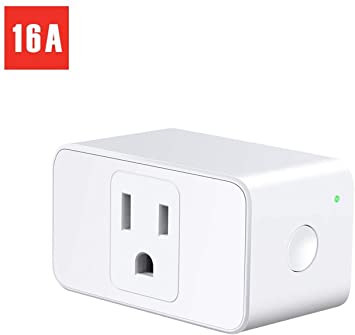 Smart WiFi Plug, Smart Outlet Mini Work with Alexa and Google home, Voice Control, Remote Control, Timing Function, 16 Amp, No Hub Required
