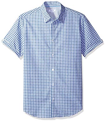 Calvin Klein Men's Short Sleeve Woven Button Down Shirt