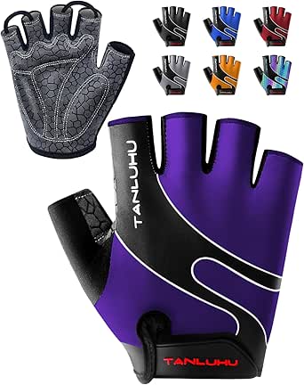 Tanluhu Cycling Gloves Mountain Bike Gloves Half Finger Road Racing Riding Gloves Breathable Shock-Absorbing Biking Gloves for Men and Women