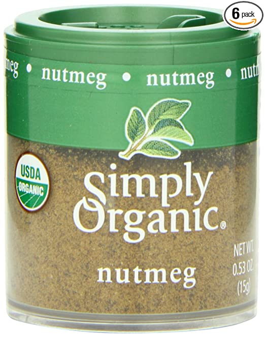 Simply Organic Nutmeg Ground Organic, Mini Spice, 0.53 Ounce (Pack of 6)