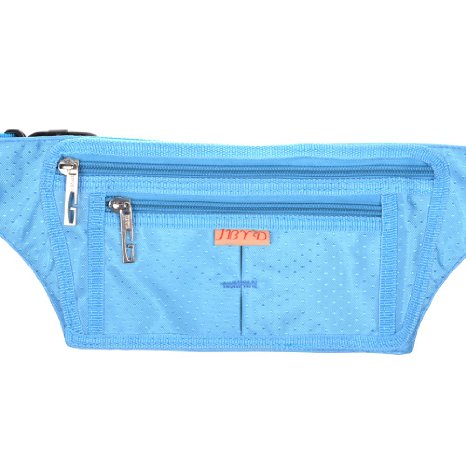 Bluecell Slim Water resistance Sporty Travel Waist Bag for Carrying iPhone 5 4S 3GS Cellphone (Light Blue)