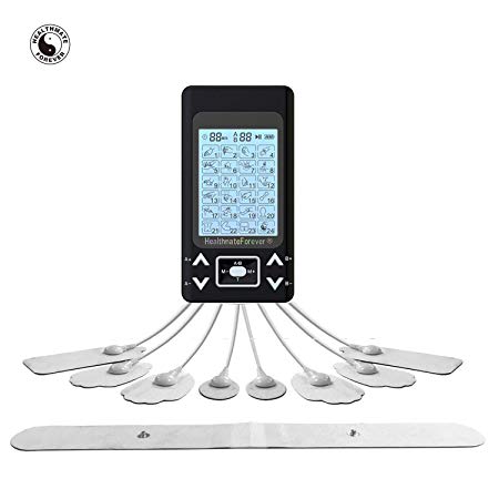 24 Modes Best Muscle Simulator tens EMS nmes Unit Machines Electric Electronic Pulse Massagers for Back Neck Shoulder Knee Legs Body Pain tmj Replacement Pads HealthmateForever PRO24AB2