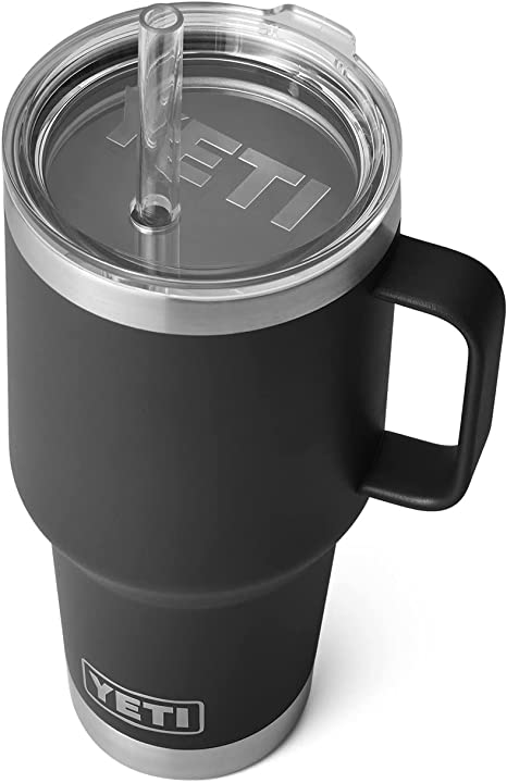 YETI Rambler 35 oz Straw Mug, Vacuum Insulated, Stainless Steel, Black