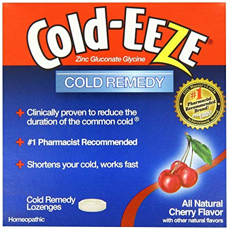 Cold-EEZE Cold Remedy Lozenges All Natural Cherry, 18 Count, Cold Remedy Lozenges, 1 Pharmacist Recommended Zinc Lozenge, Shortens Colds