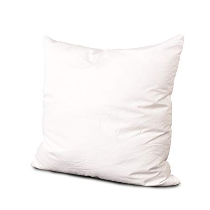 Edow Ultra Soft Decorative Pillow Insert, 10.5 Ounce Lightweight Polyester Down Alternative Square Form Throw Pillow, Sham Stuffer, Machine Washable, Cotton Cover,18 x 18 inches.
