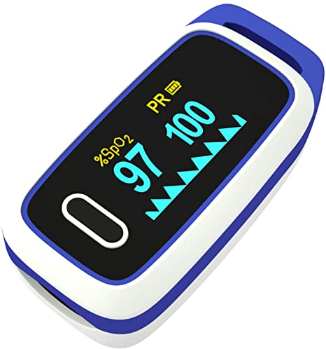 Fingertip Pulse Oximeter - Blood Oxygen Saturation Monitor for Sports or Aviation Use, LED Display Oximeter with SpO2 Levels and Pulse Rate