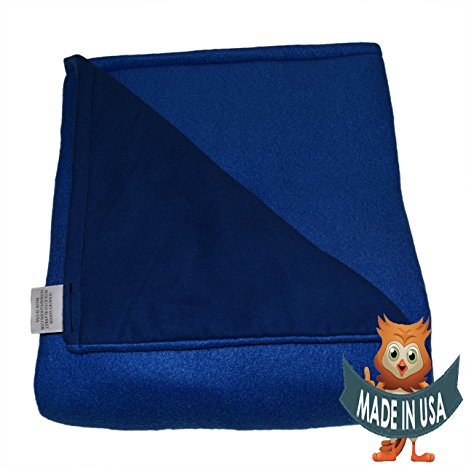 SENSORY GOODS Child Small Weighted Blanket by 7lb Heavy Pressure - Blue - Fleece/Flannel (30'' x 48'')
