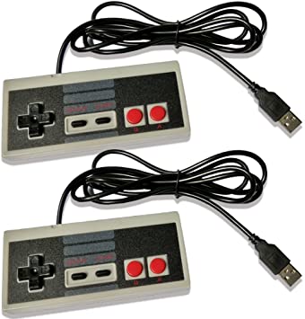 Generic 2 Pack Classic Wired USB NES Game Controllers Retro Computer Gamepad