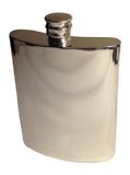 Steadfast and Strong English Pewter Hip Flask - 6oz - Silver