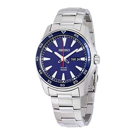 Seiko SNE391 Men's Core Silver Bracelet Band Blue Dial Watch