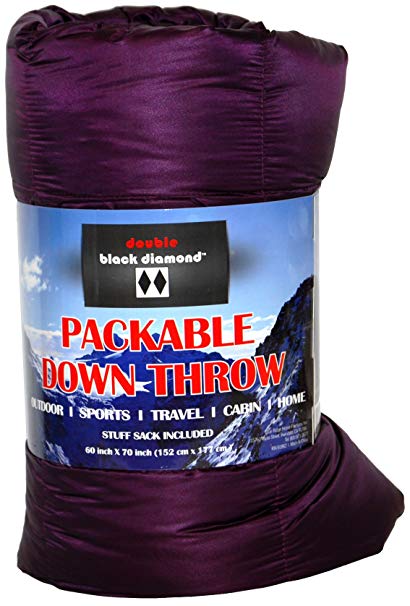 Black Diamond Double Packable Down Throw with Stuff Sack, 60" x 70"