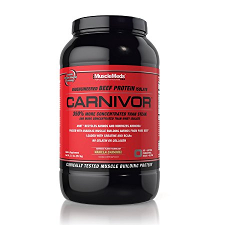 MuscleMeds Carnivor Beef Protein Isolate Powder, Vanilla Caramel, 28 Servings