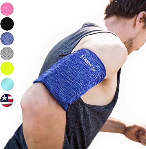 Phone Armband Sleeve: Best Running Sports BLUE Arm Band Strap Holder Pouch Case for Exercise Workout Fits iPhone 5S SE 6 6S 7 8 Plus iPod Android Samsung Galaxy S5 S6 S7 S8 Note 5 Edge LG HTC (SMALL)