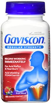 Gaviscon Regular Fruit- Long-lasting Acid Reflux and Heartburn Relief, 40 Count