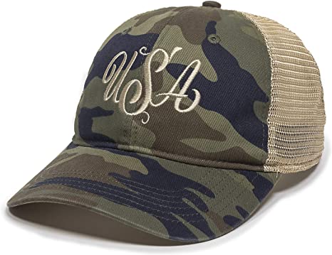 USA Embroidered Snapback Hat - Adjustable Mesh Back Baseball Cap for Women