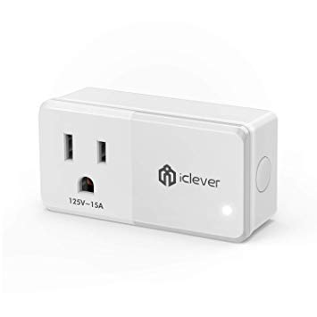 [15A Smart Plug] iClever IC-BS08 2.4GHz Smart Plug Wi-Fi Mini Outlets 15A Remote Control Outlet with Timing Function, Compatitible with Alexa,Google Assistant and IFTTT, No Hub Required (1 Pack)