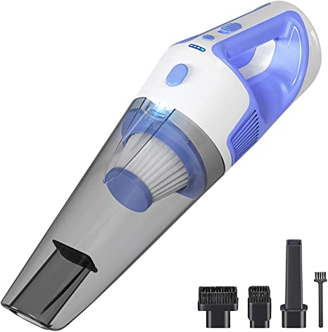 GOGOING Handheld Vacuum Cordless - Strong Suction [9000Pa] - Rechargeable Car Vacuum Cleaner, Hand Vacuum with Large Dirt Bowl, Bright LED light, 3 Attachments & Cleaning Brush