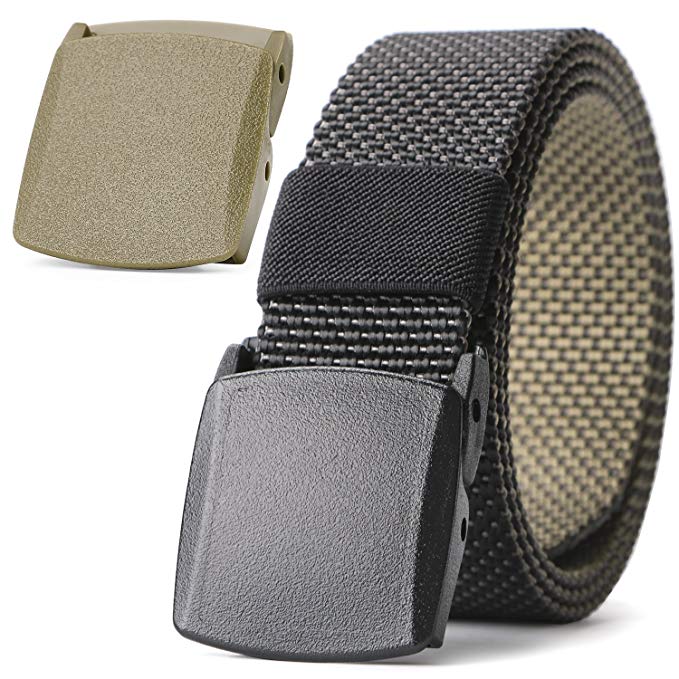 JASGOOD Nylon Belt Outdoor Belt Reversible Belt Tactical Duty Belt with YKK Plastic Buckle Up to 48"