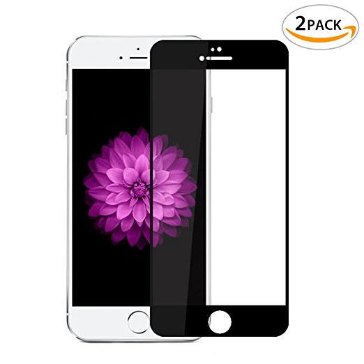 Rheshine iPhone 6s 6 Tempered-Glass Screen Protector 3D Touch Layer Full Coverage Soft Edge Scratch-Resistant No-Bubble Easy Installation for iPhone 6s / iPhone 6 4.7'' (2 Pack, Black)