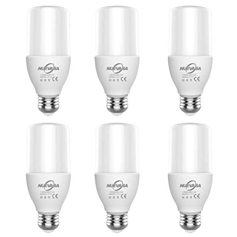 NUEVASA Light Bulbs 100 Watt Equivalent, E26 Base, 1080 Lumens, 6500K Daylight, 12W LED Bulbs, Instant On, Non-Dimmable, 6-Pack