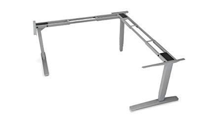 UPLIFT 3-Leg Height Adjustable Standing Desk Frame (Gray) with Advanced 1-Touch Digital Memory Keypad